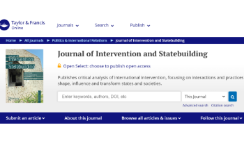Journal of Intervention and Statebuilding cover