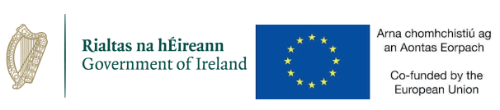 EU and Ireland government funding logos