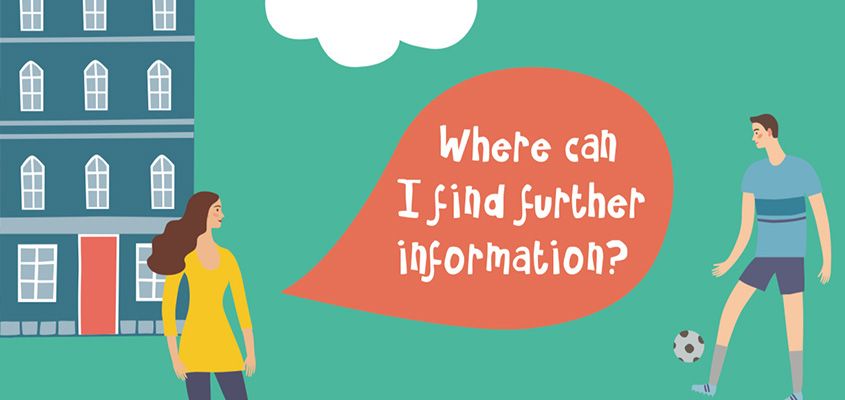 Graphic showing where will I find info for financial assistance