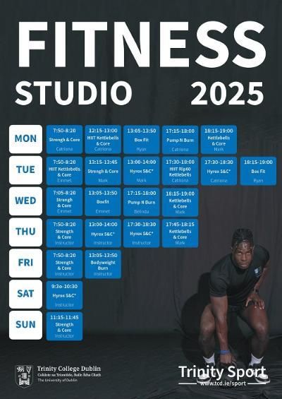 Fitness Class Timetable September to December 2025