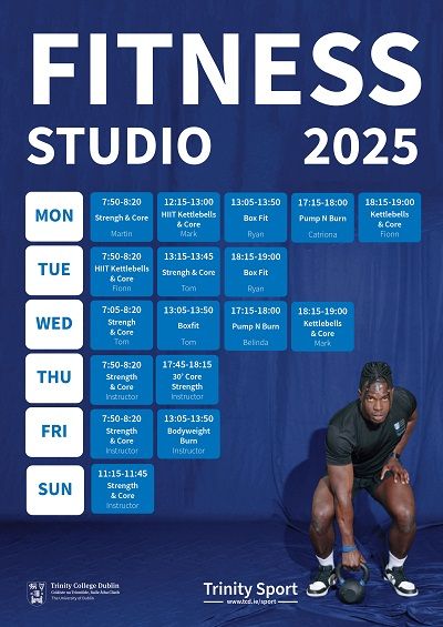 Fitness Class Timetable September to December 2025