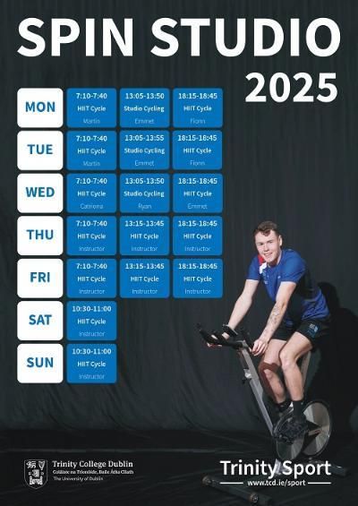 Spin Studio Timetable September to December 2025
