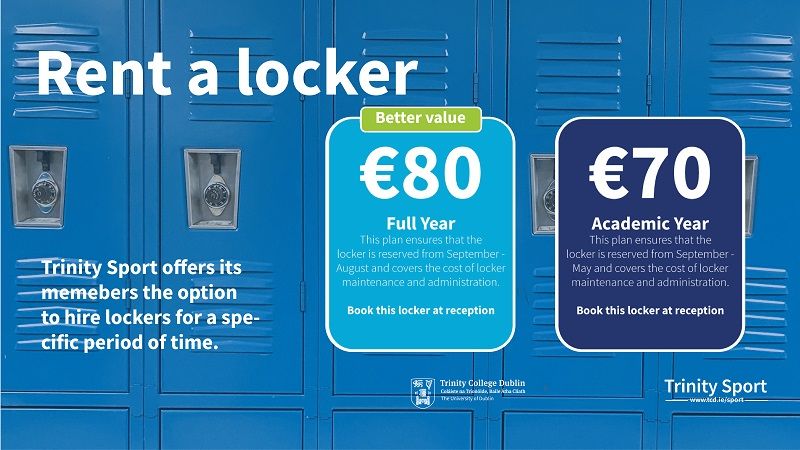 Trinity Sport locker hire details