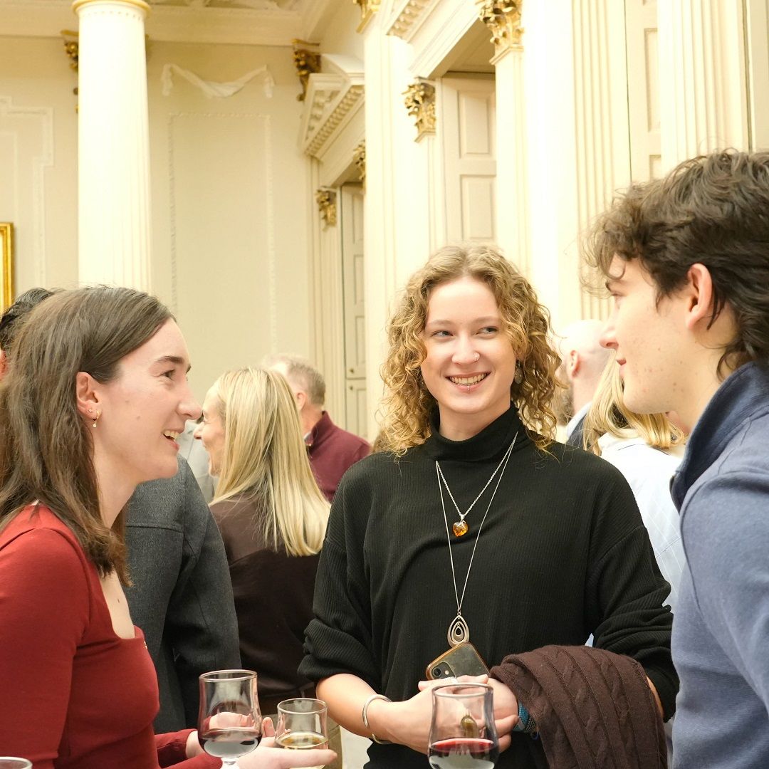 Students at the FISU Gender Equality Award celebration at the Provost's House, November 2025