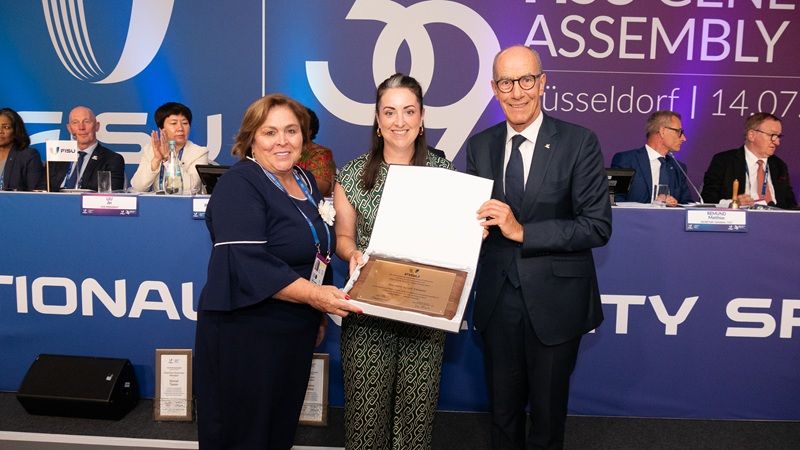 Niamh Digby Bratton Trinity Sport accepts 2025 FISU Gender Equality project award