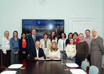 A group photo at the formal signing of a Memorandum of Understanding (MoU) between the Trinity Centre for Ageing and the Life Course in Intellectual Disability (TCAID) and Avista