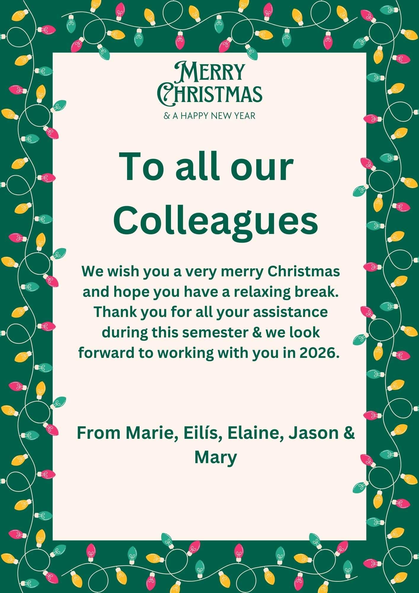Happy Holidays message