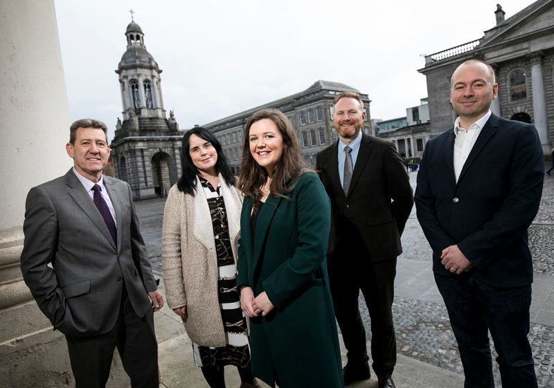 Francis Bates (Allergan Plant General Manager), Professor Jacintha O'Sullivan (TCD), Aisling Heeran (Innovation Award winner) Ken Finnegan (TCD Tangent), Dr. Daniel Rogers (TCD Tangent)